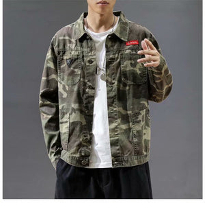 Elevate Your Style with the Men's Camouflage Polo Collar Jacket